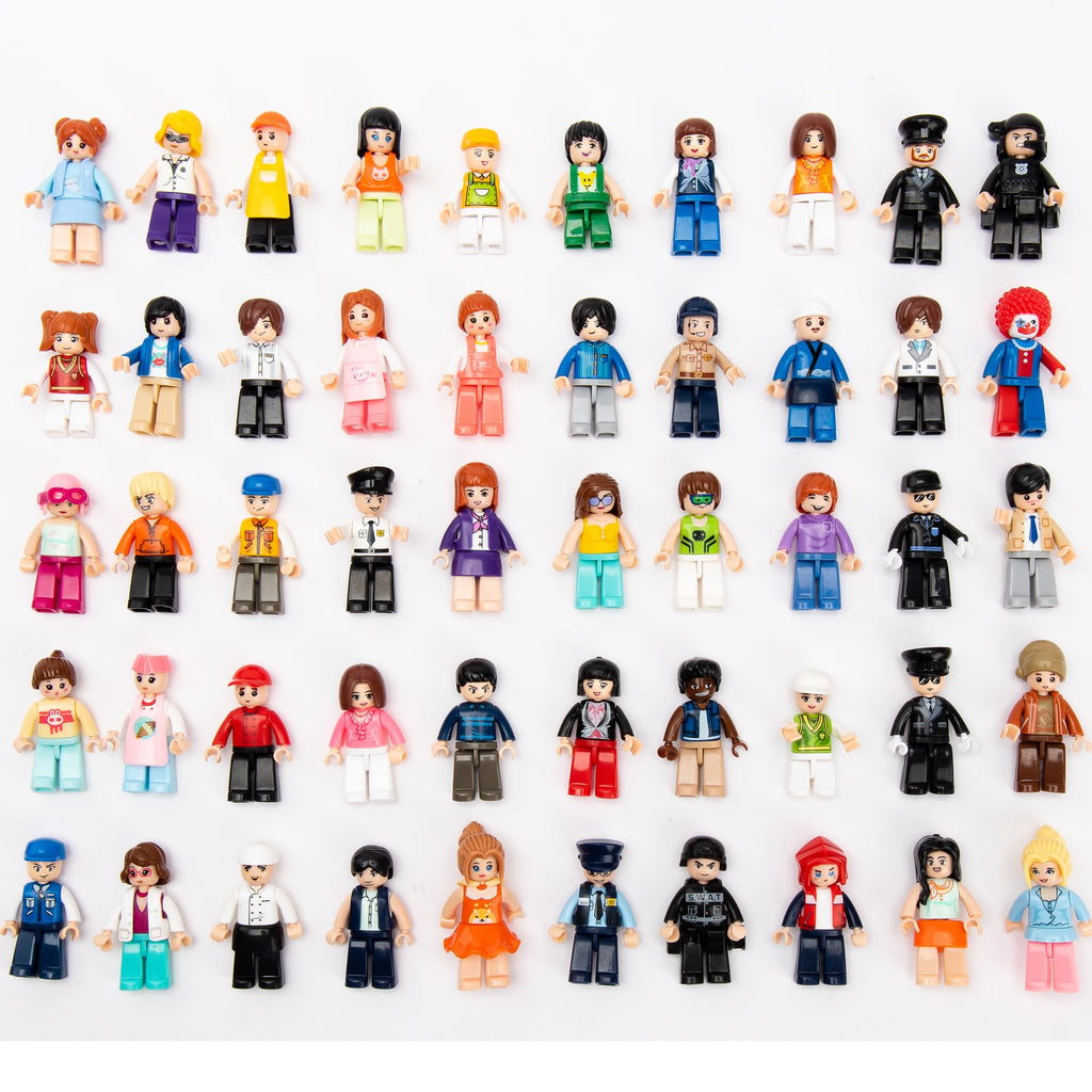 Icyhit 50 PCS Ramdom Minifigures, Mini Figure Toy, Building MINIFIG People, Action Figure, Mystery Pack (Random 50 Minifig Included)