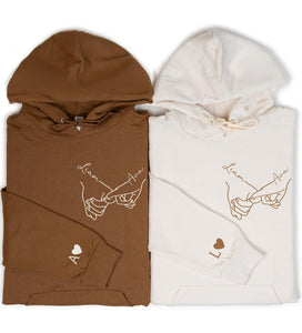 Hee-Roes Custom Hoodies for Couples with Name and Initial Personalized Sweatshirts for Couples Matching Couple for Valentines Day Multicolor