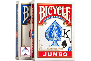 Bicycle Jumbo Index Playing Cards , 2 Pack Large Print Poker Size Deck of Cards for Easy Reading, Family Card Games, and Casino Play