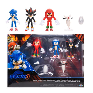 Sonic The Hedgehog 3 Movie Action Figures 2.5-Inch Movie Collector Toy Figure Multi-Pack Includes Knuckles Shadow Buzz Bomber & Drone- Officially Licensed Toys