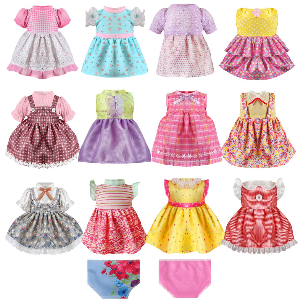 Alive Baby Doll Clothes and Accessories - 12 Sets Girl Doll Princess Dress for 12-14 Inch Dolls - Cute Outfits for Little Girls' Christmas & Birthday
