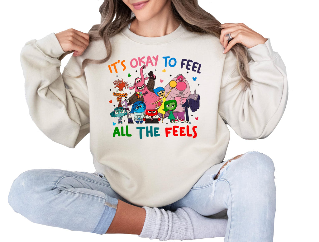 Inside Out Inspired Shirt for Adults & Kids, It's Okay to Feel All the Feels Graphic Shirt (Sweatshirt)