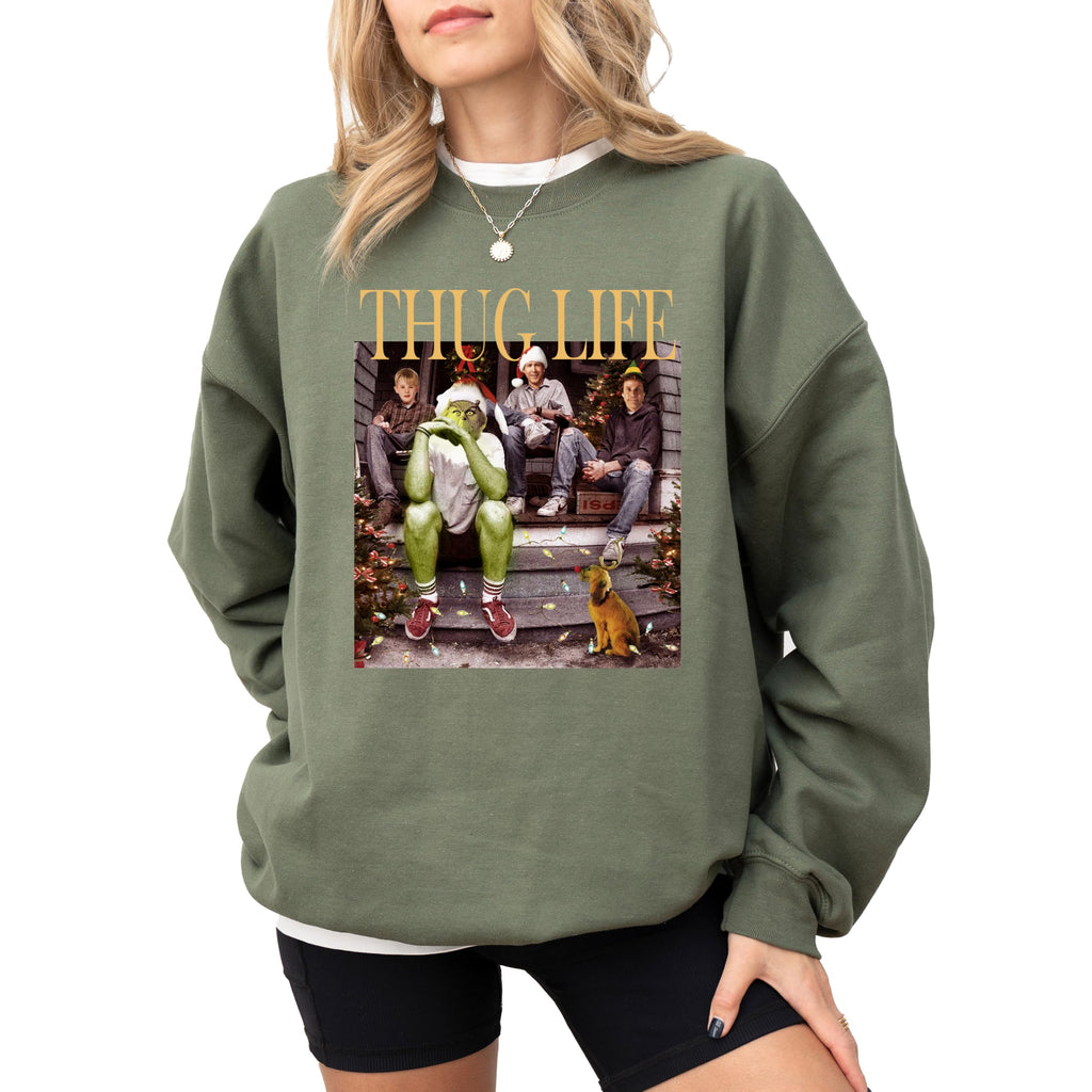 Christmas Sweatshirt, Christmas Shirt, Thug Life Christmas Sweatshirt, Christmas Movies sweater, Christmas Ugly Sweater Multicolor