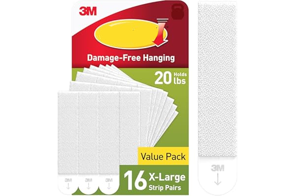 Command brand damage-free hanging strips packaging with 16 X-large strip pairs on a white background.
