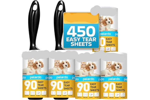Multiple packages of Palardo Lint Rollers with a prominent display of 450 easy tear sheets.