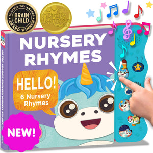 Nursery Rhymes: Musical Toys & Interactive Sound Book for Toddlers 1-3, Baby’s First Year Music Book Gift, Singing Book for 1 Year Old Toddler & Kids, Nursery Rhymes Musical Books & Educational Toy