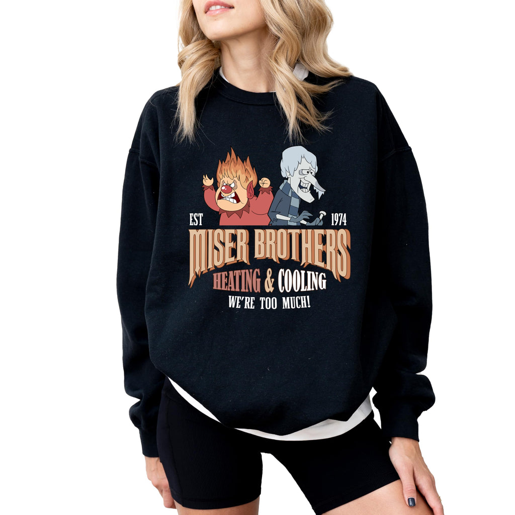 Miser brothers heating and cooling christmas sweatshirt, Hot and Cold brothers christmas sweatshirt, Funny Christmas Movie Shirt, Holiday sweatshirt for woman