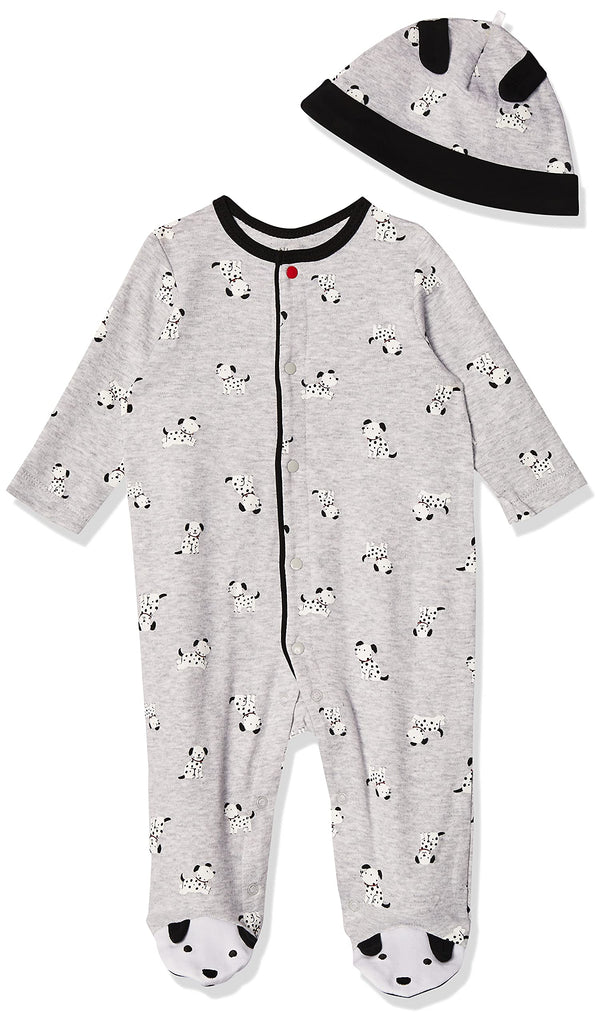Little Me baby boys 2-piece Boys' and Cap Set Footie, Grey Heather Multi, 6 Months US
