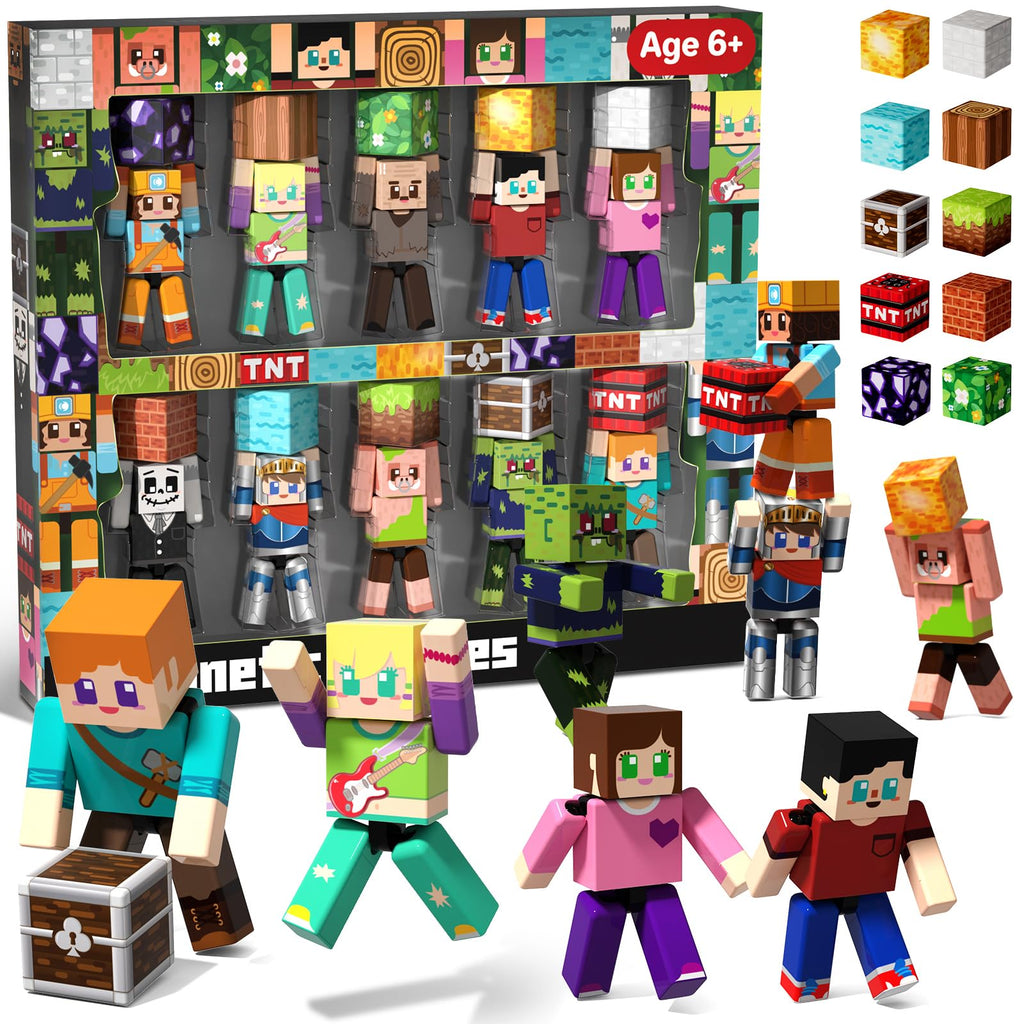 20 Pcs Magnetic Action Figures Playset - Magnetic Building Blocks, Magnet Cubes and Rotatable Figures Character Toys for Kids, STEM Toys, Birthday Gift for 3+ Year Old Boys Girls