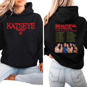Katseye Hoodie - Beautiful Chaos 2025 Tour Shirt, Global Girl Group Fan Concert Style T-Shirt Sweatshirt Hoodie, Unisex Streetwear Top, 2025 Tour Merch, Music Fashion Tshirt, Gift for Girl Group Fans