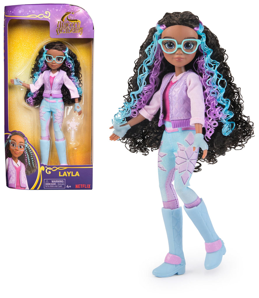 Unicorn Academy, Layla Doll with 5 Accessories, 9.5”, Dolls & Unicorn Toys for Girls Ages 4 and up