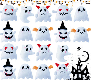 18Pcs Halloween Plush Toys,Cute Ghost Plush,Halloween Stuffed Animals,Party Favors Treat Bag Stuffers for Kids (White Ghost)