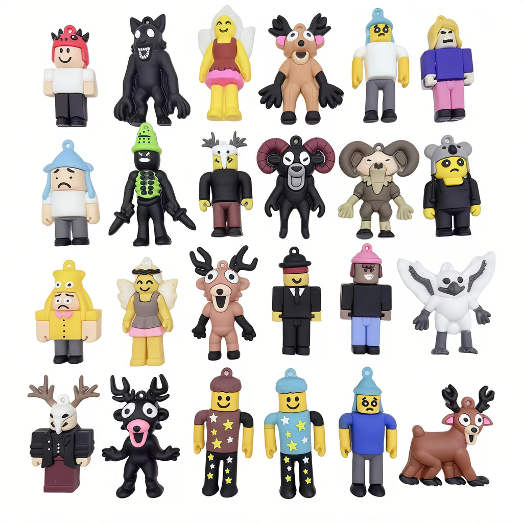 24PC 99 Nights in The Forest Action Figure Toys, 1.8-2.7 Inch Deer Monster Owl Ram Figures, Brainrot Toys Valentines Day Gifts for Kids Birthday Party Favors Decorations