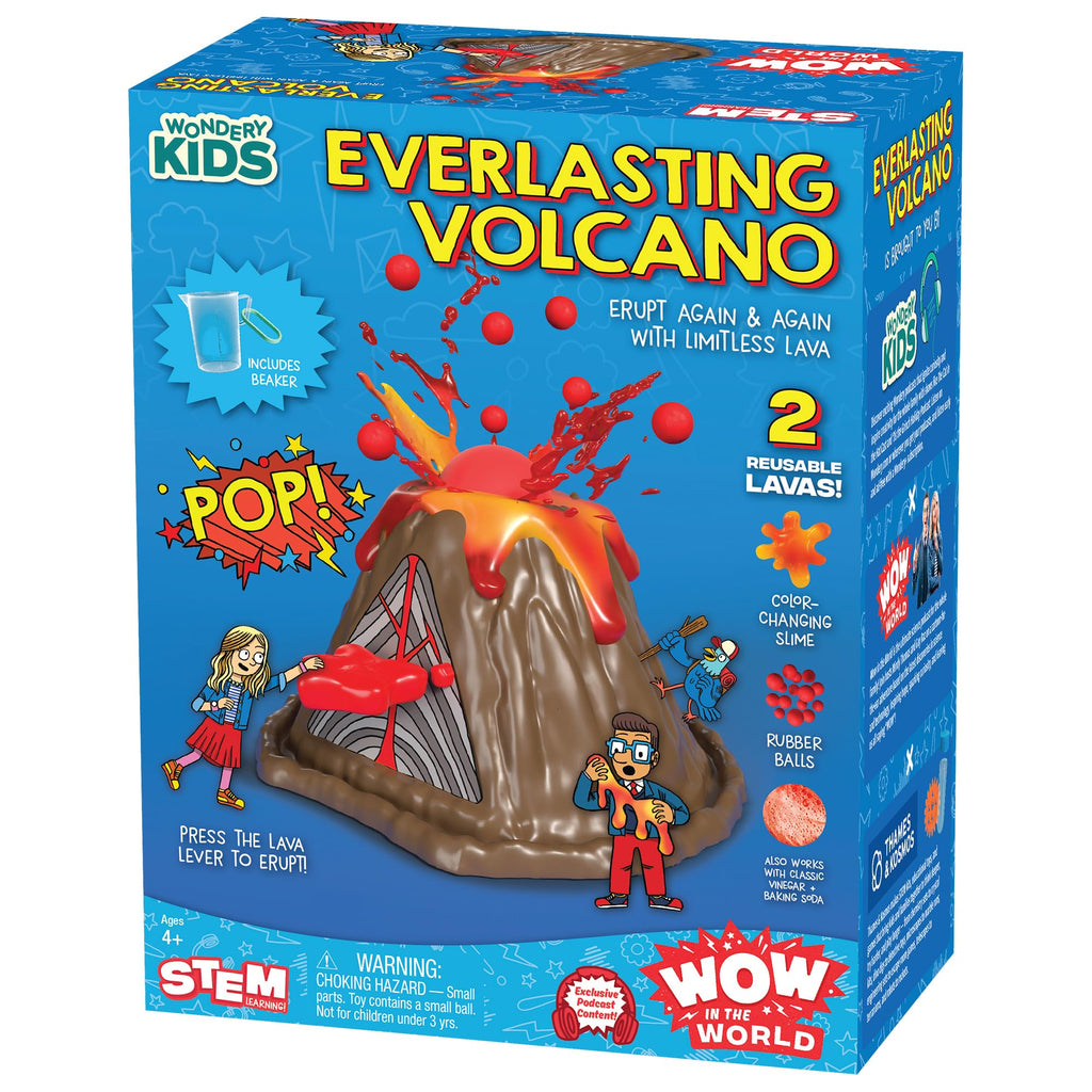 Wow in The World Everlasting Volcano | Erupt Your Volcano Again & Again, Slime Lava, Rubber Lava Rocks, Companion Audio Content, Bonus Reusable Science Tool, STEM Toy for Kids 4+ by Thames & Kosmos