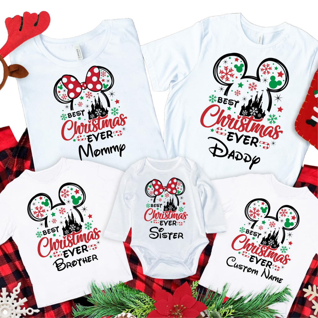 Best Christmas Ever Shirt, Personalized Family Christmas T-Shirts with Name, Best Holiday Matching Tees, Family Christmas 2025 Shirts, Custom Family Christmas Shirt