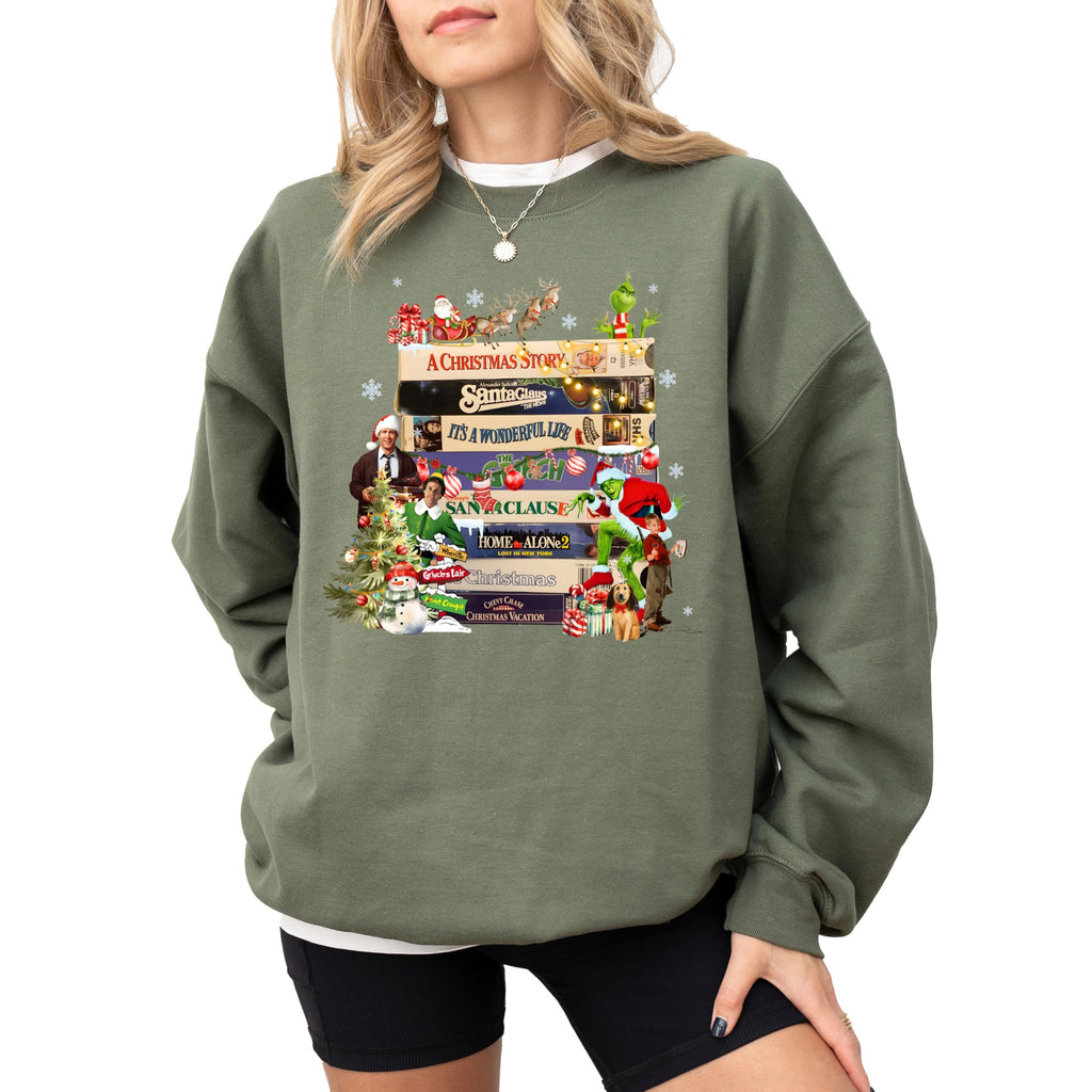 Christmas 90s Movies Sweatshirt, Christmas Sweatshirt for Woman, Merry Christams Shirt, Christmas Movie Tshirt, Holiday Sweater, Ugly Christmas Movie Sweater Multicolor