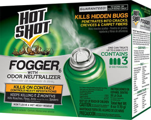 Hot Shot Fogger With Odor Neutralizer 6 Count-2 Ounce Cans (2 Pack), Controls Heavy Insect Infestations