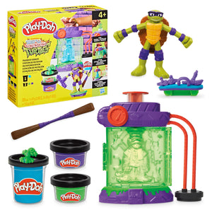 Play-Doh Teenage Mutant Ninja Turtles Mutation Station Playset, Bendy 4 Inch Donnie Action Figure, Kids Arts & Crafts, TMNT Toys for Boys & Girls 4+