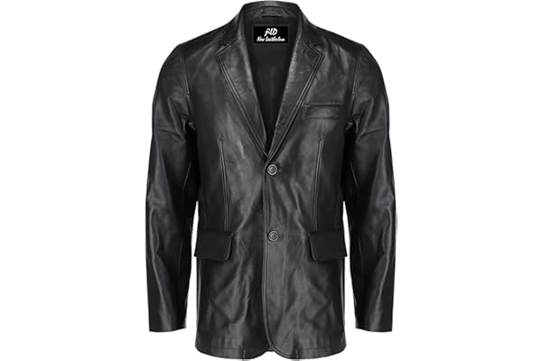 Jild Lambskin Leather Jacket Men Casual Coat – Notched Collar Classic Bond’s Style Ultimate Leather Blazer for Men