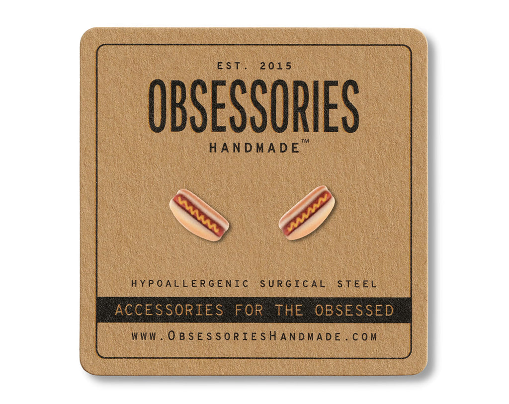 Handmade Hot Dog Stud Earrings