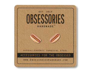 Handmade Hot Dog Stud Earrings