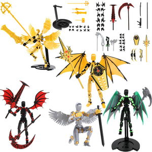 T13 Figure Set & Titan 13 Toys 5 Pack?3d Printed Action Figures Assembly Completed??Multi-Jointed Movable??Angel Designs Includes Various Accessories ) Dummy T 13 Figures Desk Decoration 5.5in