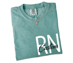 Custom Registered Nurse Comfort Colors® T-Shirt, Personalized Name Nurse Shirt, RN Pocket Outfit, RN Grad Tee, New Nurse Outfit, Nurse Gift