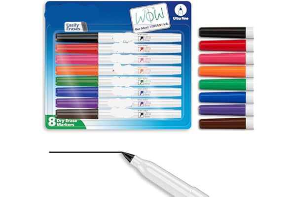 Pack of Expo dry erase markers with a pen on a white background