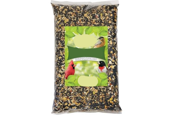 Bag of Kaytee Birders' Blend bird seed with a clear lid on a white background