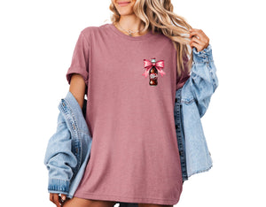D.r. P.e.p.p.e.r Pink Bow Coquette Shirt, Unisex T-Shirt, Soda Lover Gift, Funny Drink Shirt, Cotton, Short Sleeve, Crew Neck, Regular Fit, Pink, XS-S-XL