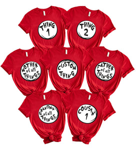 Custom Thing Shirts Mother of All Things Family Matching Shirts Halloween Group Tshirts for Teacher Thing One and Two Tshirts Multicolor