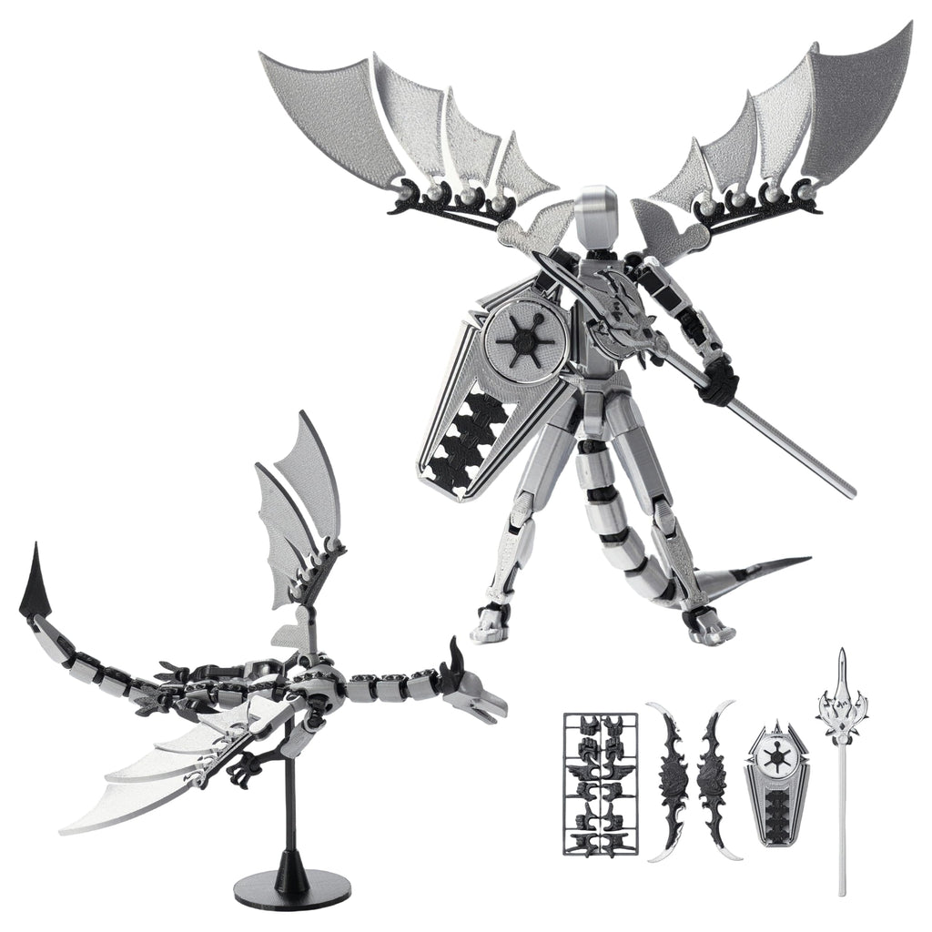 T13 Figure Set & Titan 13 Toys 2 Pack?3d Printed Action Figures Assembly Completed??Multi-Jointed Movable??Dragon Man Designs Includes Various Accessories?Dummy T 13 Figures Desk Decoration