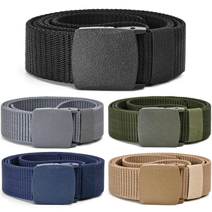 UNGGJKB Tactical Men's Nylon Belts,5 Pack Mens Belts Casual?Military Canvas Outdoor Metal-free Belts