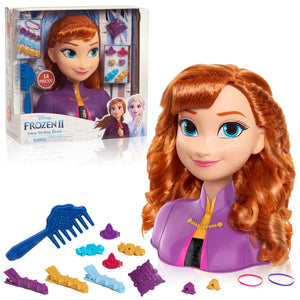 Disney’s Frozen 2 Anna 7.5-inch Styling Head, 17-Pieces, Dress Up and Pretend Play, Kids Toys for Ages 3 Up by Just Play