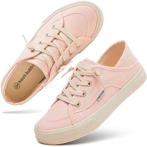 hash bubbie Women's Slip on Shoes Canvas Shoes Non Slip Fashion Canvas Sneakers for Women Low Top Loafers(Light Pink.US5.5)