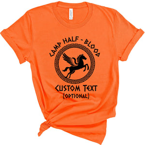 Camp Half-Blood Shirt, Personalized Camp Half Blood Olympian Training Game Shirt-Greek Semigod Orange Tee – Percy Jackson Fan Gift – Bookish Cosplay Unisex T-Shirt