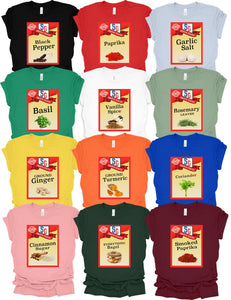 Custom Group SG Spicy Girl Spices Shirt - Halloween Condiment Shirts for Halloween Custome - Halloween Group Spicy Girl Shirts Multicolor