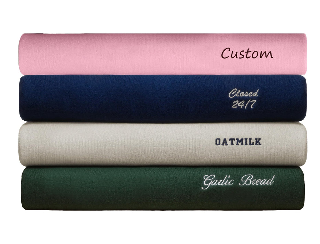 Custom Embroidered Sweatshirt, Left Pocket Embroidery Crewneck Sweatshirt, Customized Women Sweatshirts, Add Your Own Customization Text On Hoodie, Personalized Gift for Dad Mom Aunt Couples