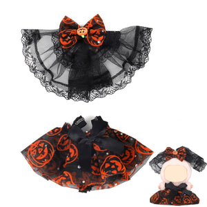 Doll Halloween Clothes, Doll Pumpkin Skirt Set Cute Skirt & Veil Costume Dressing Outfits Accessories for 6.69 Inch Toy (NO Toy)