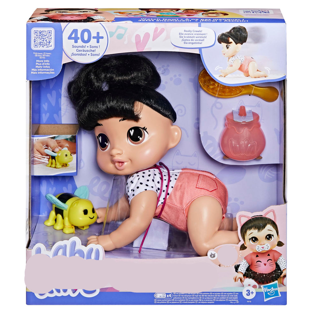 Baby Alive doll packaging with doll and accessories on a white background
