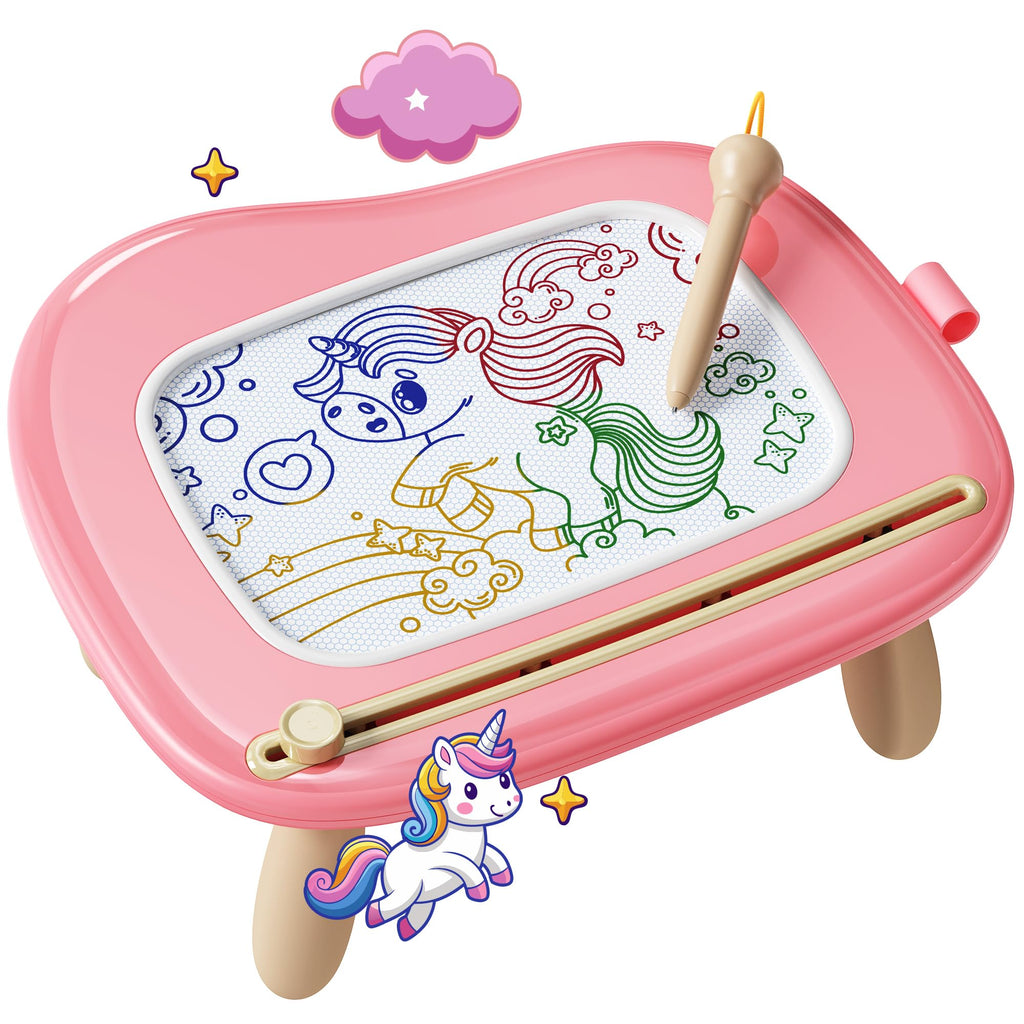 KOKODI Magnetic Drawing Board, Toddler Girl Toys for 1-2 Year Old, Large Doodle Board Pad Learning and Educational Toys for 1 2 3 Year Old Baby Kids Birthday Gifts(Pink)