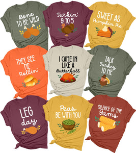 Family Thanksgiving Shirts Funny Thanksgiving Shirts for Women Men and Kids Family Matching Thanksgiving Outfits Multi