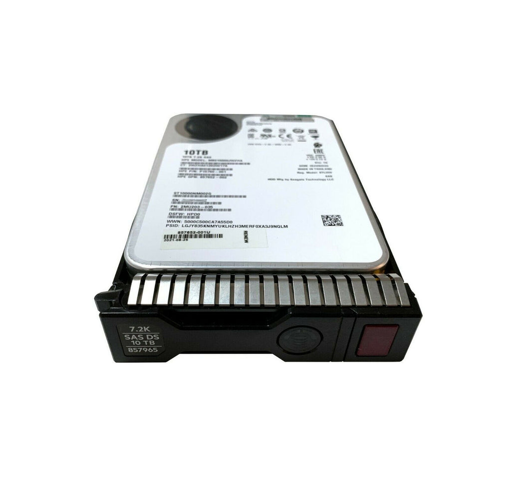857644-B21 - HPE 10TB SAS 12Gb/s Hot Swap Midline Digitally Signed 7200RPM (512e) 3.5-inch Internal Hard Drive with Smart Carrier for ProLiant G8 G9 and G10
