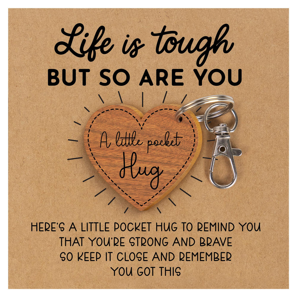 Pocket Hug Token Life Is Tough But So Are You, Feel Better Gifts For Women, You Got This Keychain With Card, Thinking Of You, Sobriety, Wellness, Healing, Uplifting, Chemo Care, Cancer Survivor Gifts