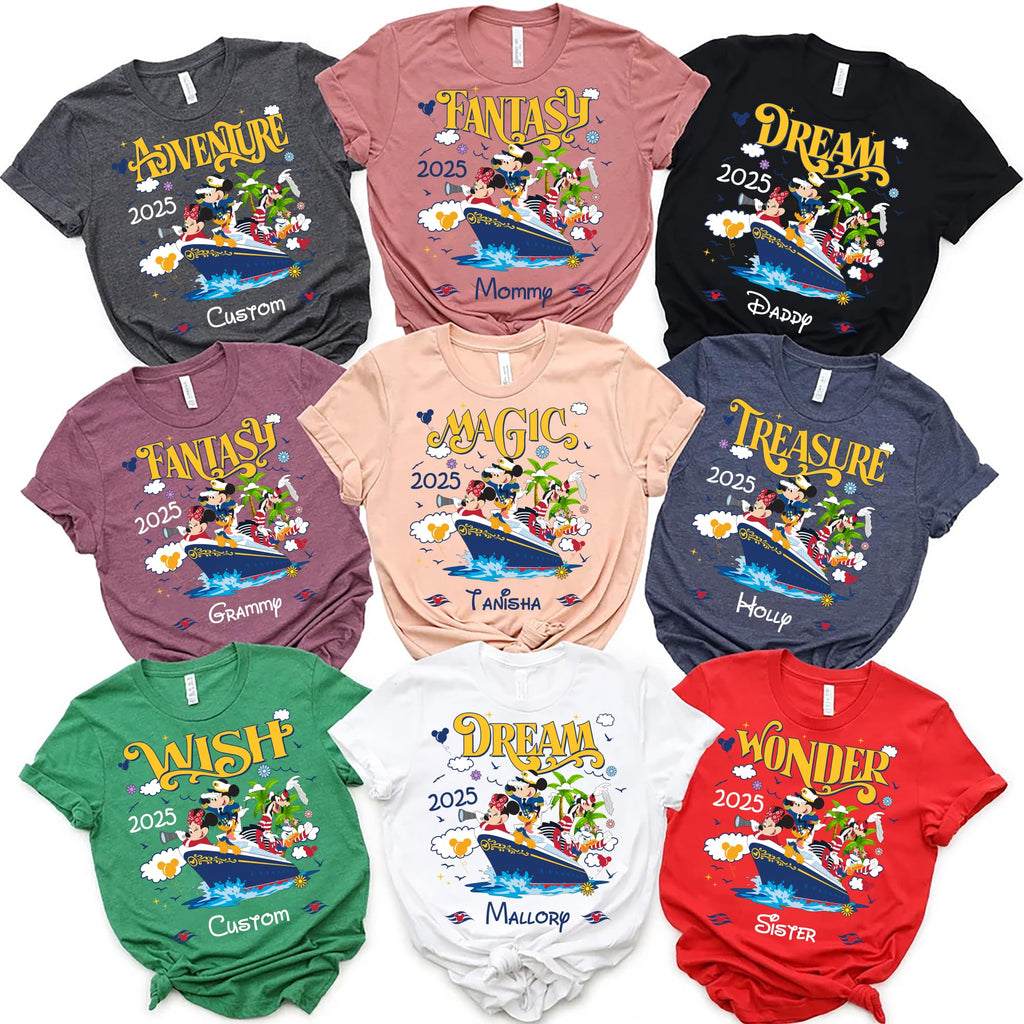 Personalized Family Cruise Shirts – Matching Cruise Vacation Tees – Custom Shirts for Adults & Kids – Cruise Outfits for Family Vacation Multi