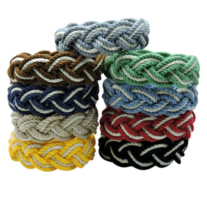 Sailor Knot Rope Bracelet Nautical Cotton with Natural White Stripe