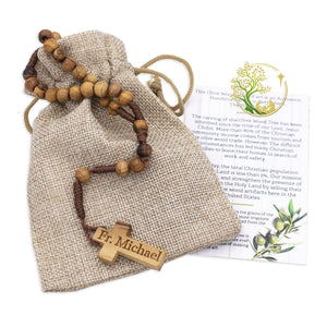 Personalized Wooden Rosary | Custom engraved Olive wood rosary from The Holy Land | Catholic Rosary Beads
