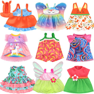 9 Sets Alive Baby Doll Clothes, Doll Clothes for 10-12 Inch Girl Dolls,12 Inch Baby Doll Dress Outfits Accessories Set Include Cute Jumpsuit, Skirts
