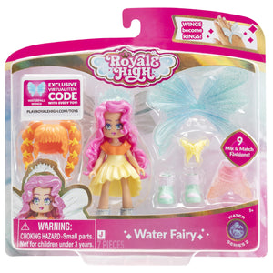 3” Water Fairy Fashion Doll - 1 Figure with 9 Fashion Accessories - Virtual Item Code Included - Series 2 - Ages 5+