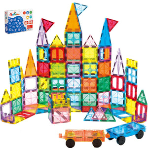 Magnetic Building Tiles, 134PCS Large Magnet Building Set,Magnetic Blocks, 3D STEM Stacking Toys, Magnets Toy for Kids Boys Girls